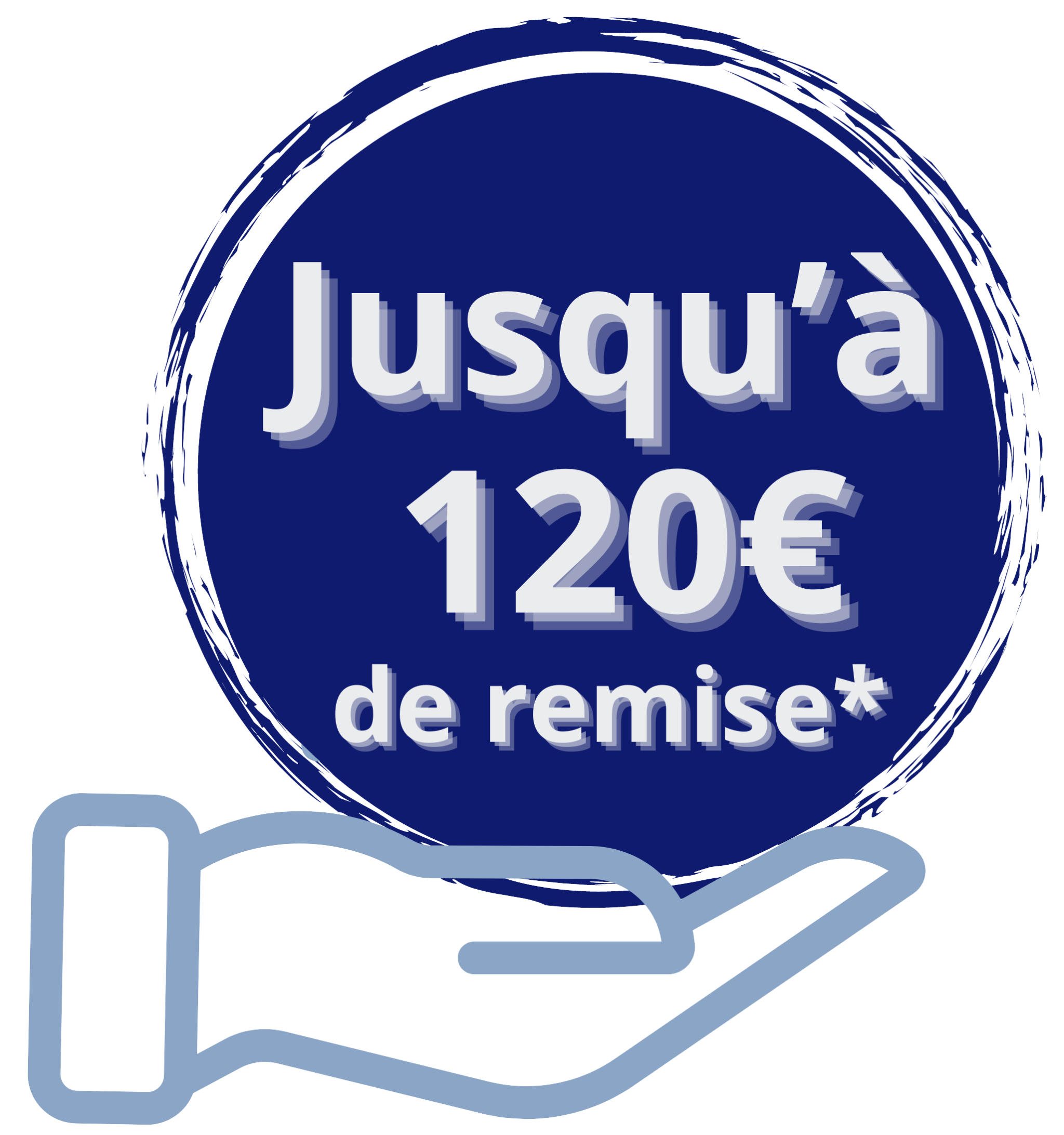 120€ de remise bleu